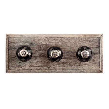 Silver Star Ceramic Wooden Hooks